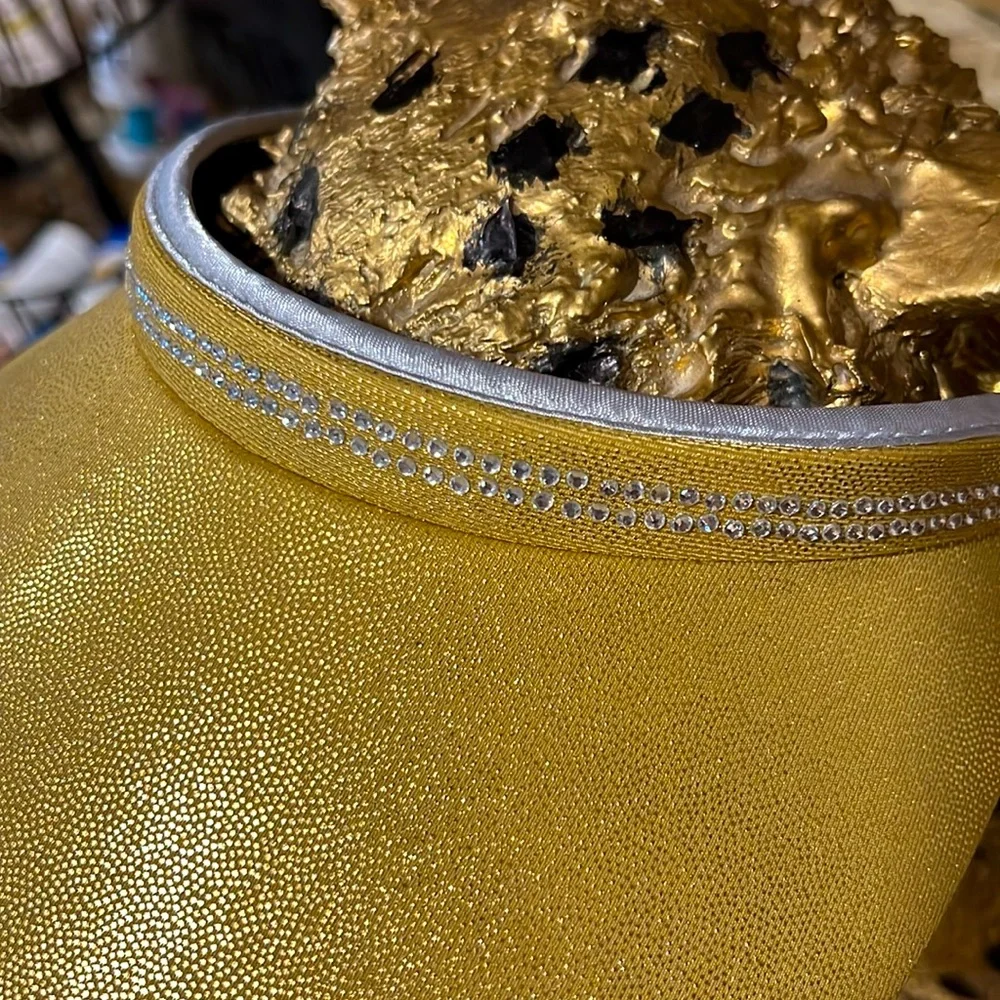 Gloveit. Gold Visor with Rhinestones. Never Used